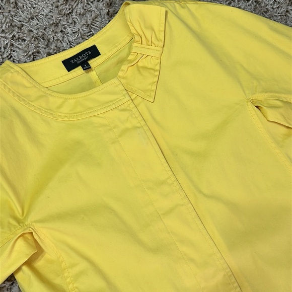 TALBOT’S Bright Yellow 3/4 Sleeve Jacket Size 8 - Picture 8 of 10
